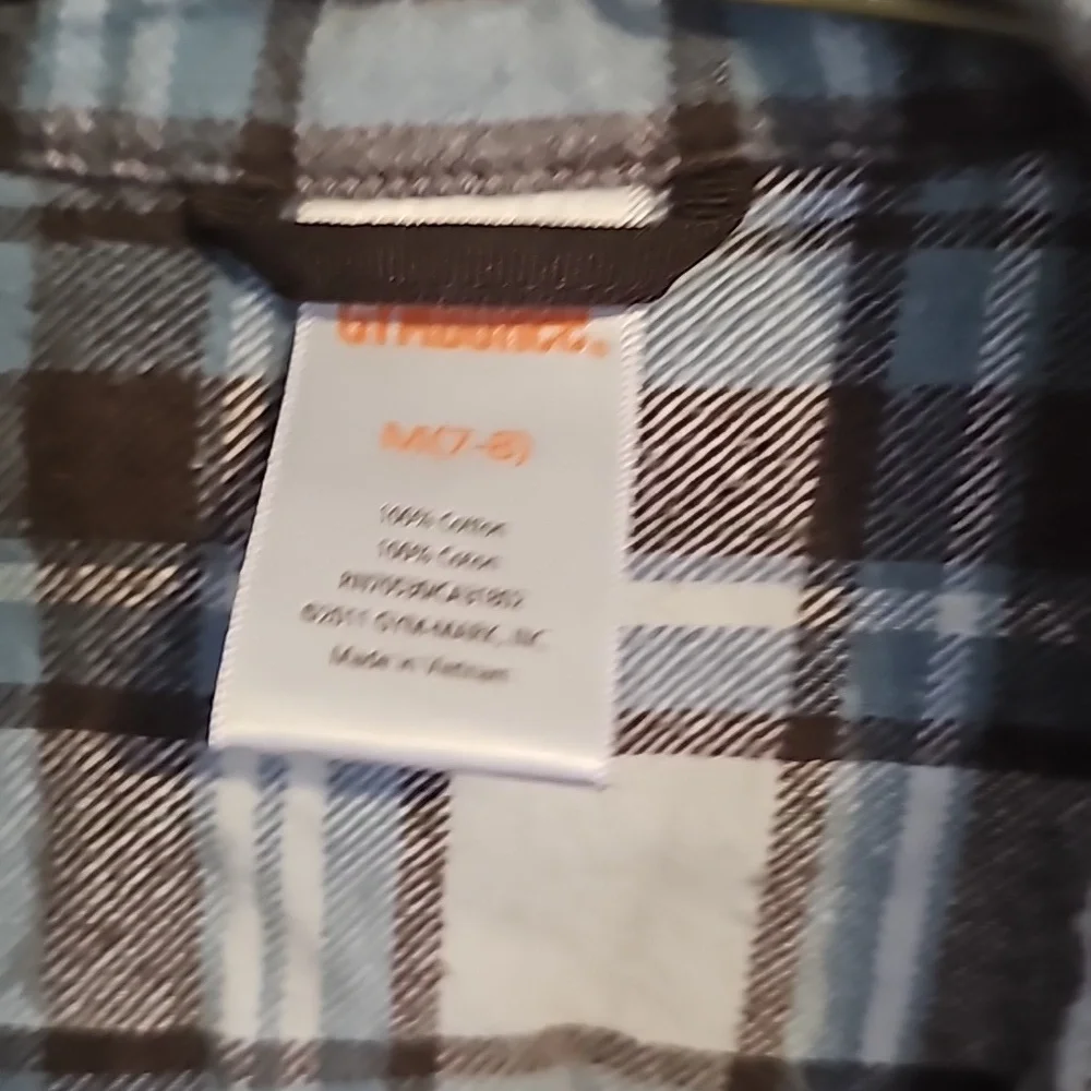 Boys Gymboree Medium 7/8 Flannel Button Up Shirt